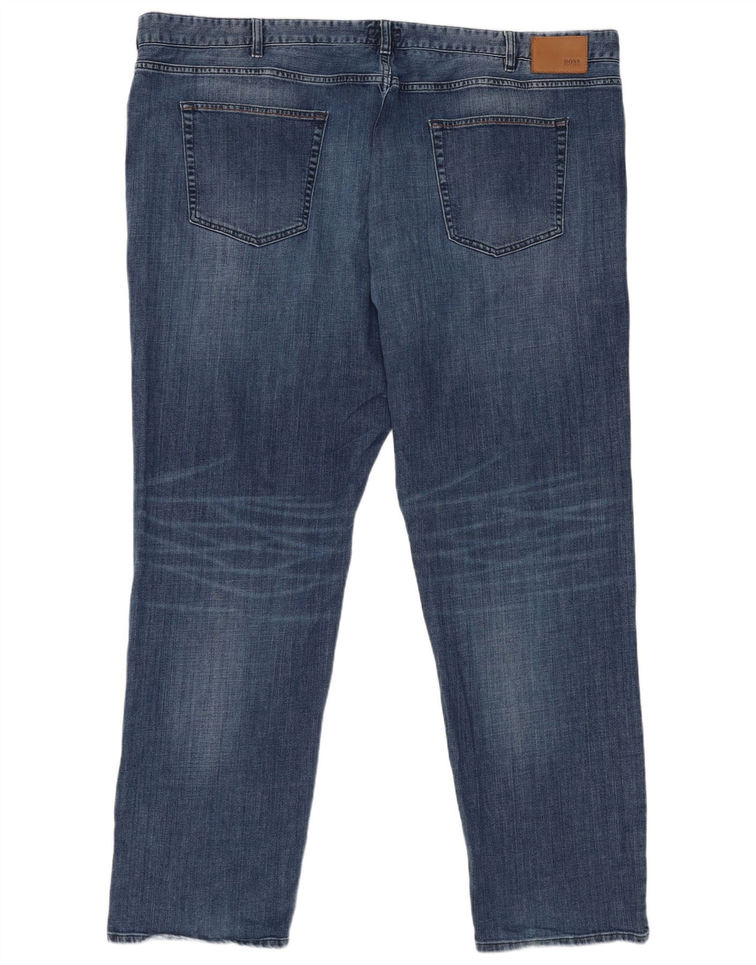 Hugo Boss Herren Straight Jeans W48 L34 Blaue Baumwolle