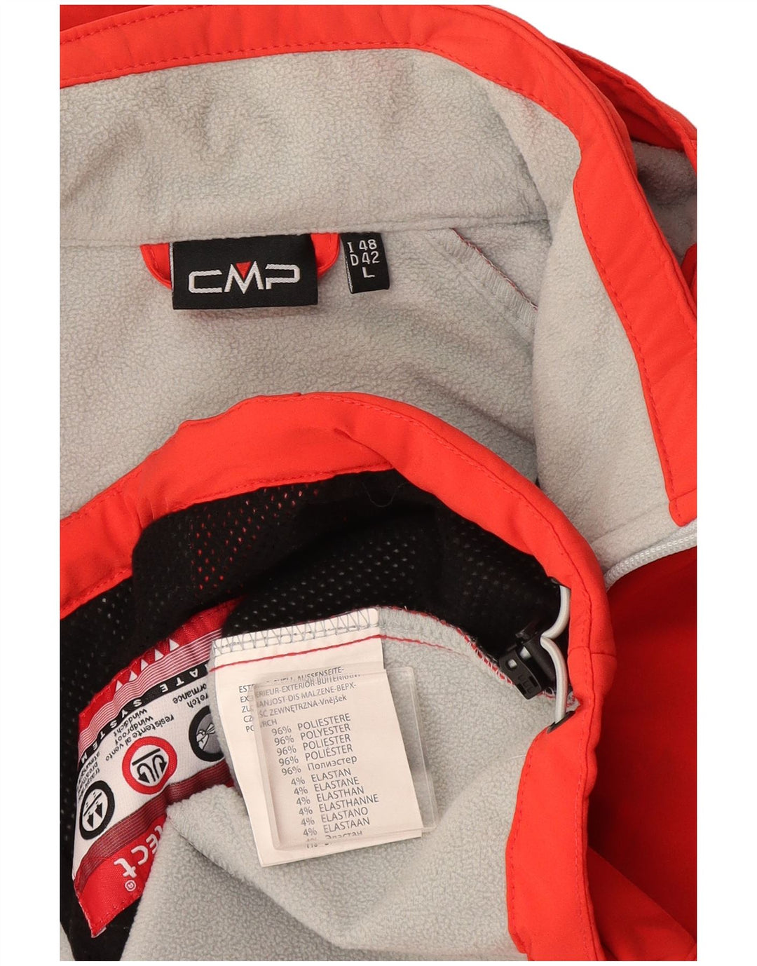 CMP Damen-Windbreakerjacke mit Kapuze, EU 42, groß, orangefarbenes Polyester