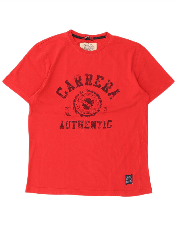 CARRERA Herren-T-Shirt mit Grafik, Größe L, Rot
