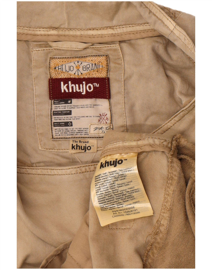 KHUJO Damen Bikerjacke UK 14 Medium Beige Colourblock Lyocell