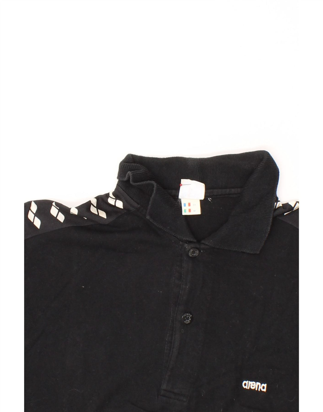 ARENA Mens Graphic Polo Shirt Medium Black Cotton Vintage Arena and Second-Hand Arena from Messina Hembry 