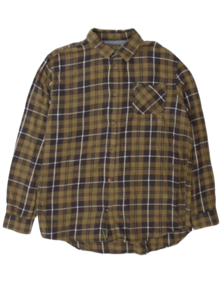 Alcott Herren-Flanellhemd, 2XL, Khaki, kariert, Baumwolle