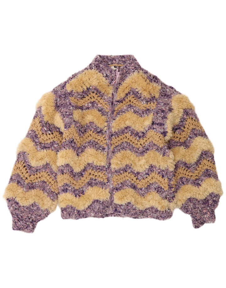 C&A Damen-Cardigan mit durchgehendem Reißverschluss, Größe M, mehrfarbig, Chevron, UK 14