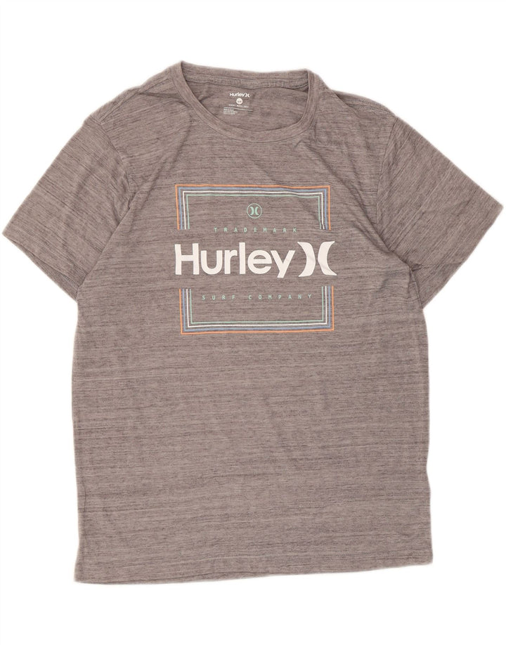 Hurley Herren-T-Shirt mit Grafik, mittelgraues Polyester