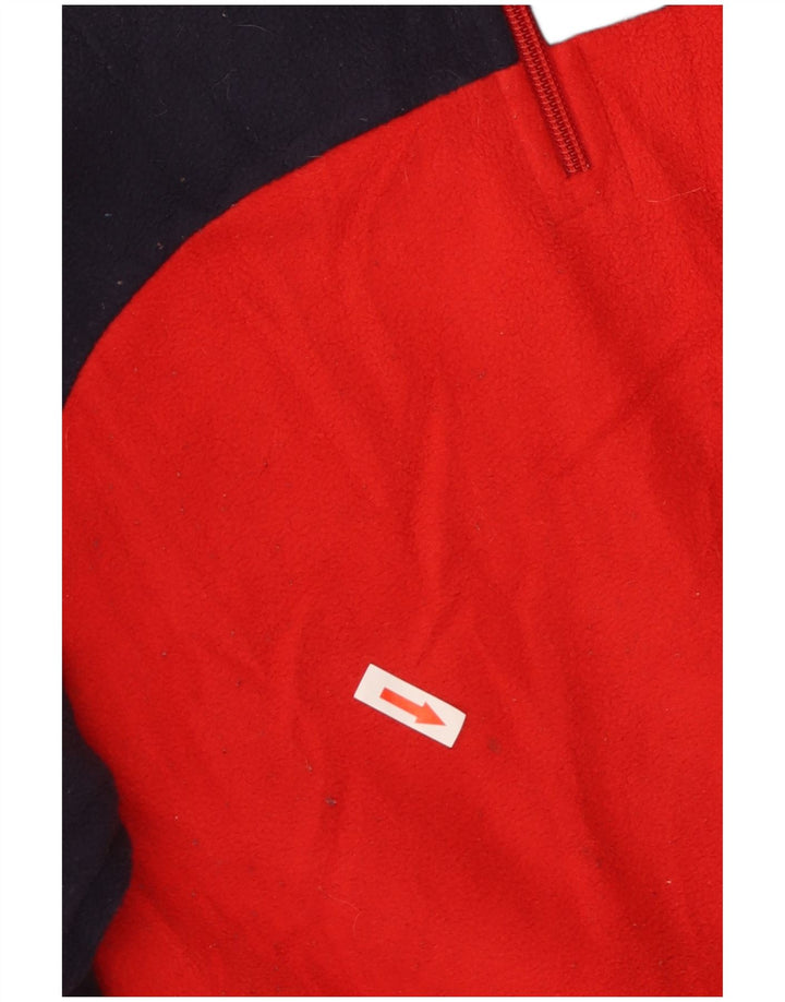 Fila Herren-Fleecepullover mit Reißverschluss am Hals, groß, rot, Farbblock