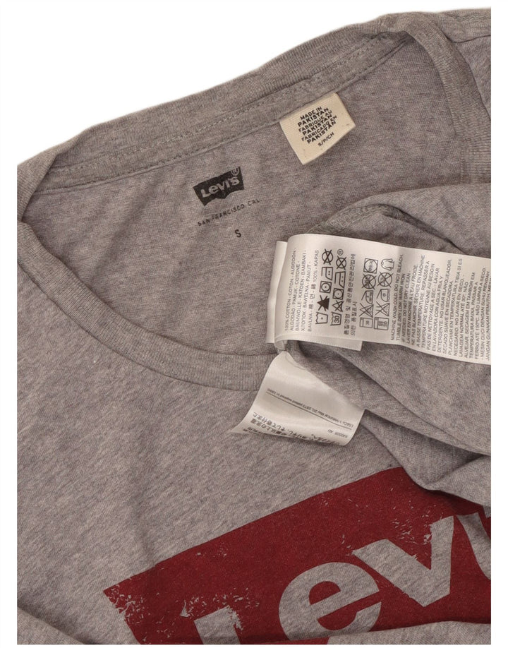 Levi's Herren-T-Shirt mit Grafik, Größe S, grau gesprenkelte Baumwolle