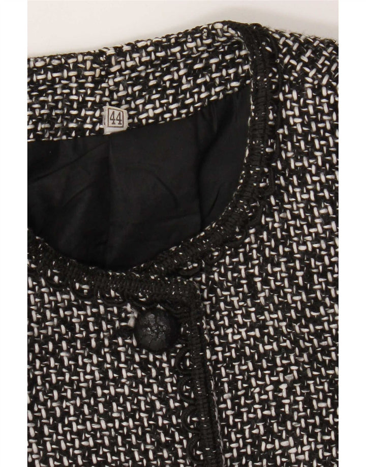 Vintage Damen 5-Knopf-Blazerjacke IT 44 Mittelschwarz