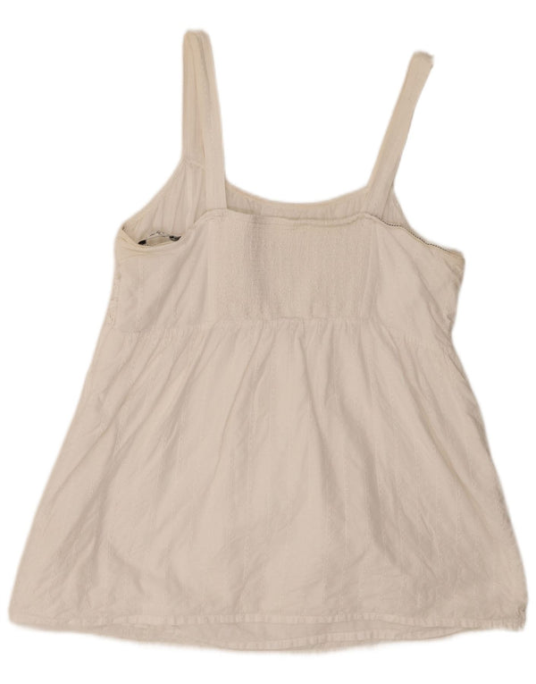 Fat Face Damen Cami Top UK 18 XL Weiße Baumwolle
