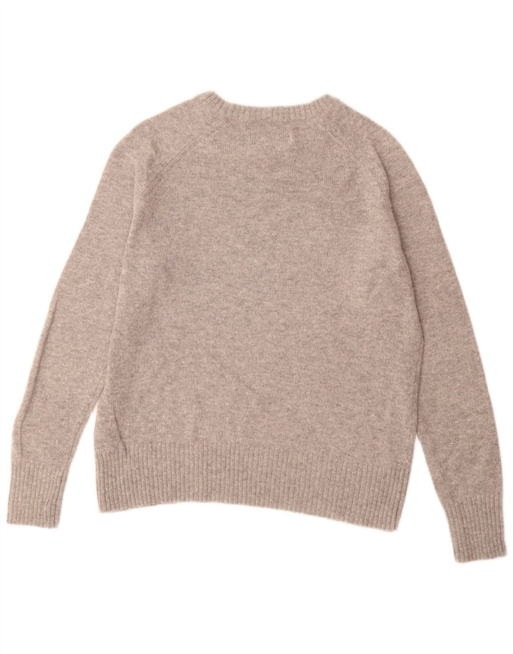 Superdry Damen-Pullover mit U-Boot-Ausschnitt, UK 14, mittelgraues Nylon