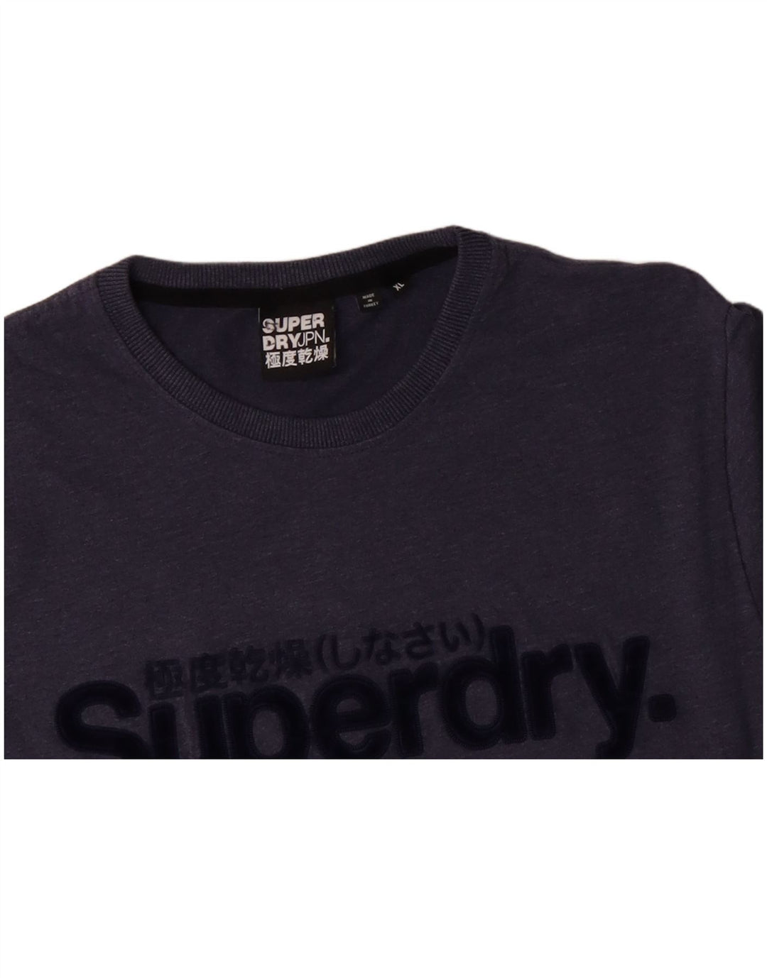 SUPERDRY Herren Grafik-T-Shirt-Oberteil XL aus blauer Baumwolle