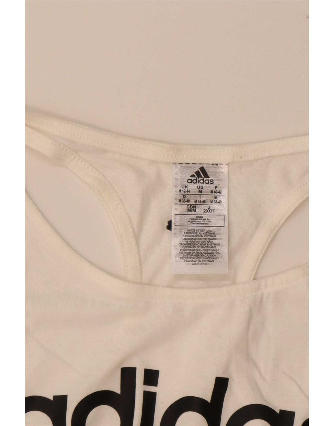 Adidas Damen Graphic Vest Top UK 12/14 Mittelweiße Baumwolle