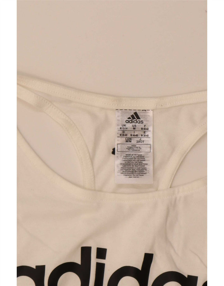Adidas Damen Graphic Vest Top UK 12/14 Mittelweiße Baumwolle