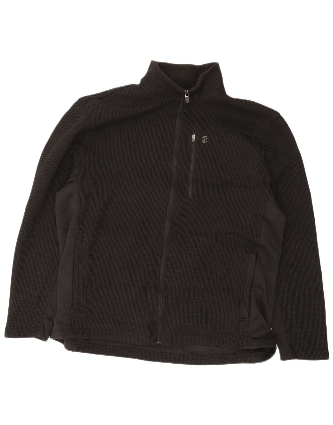 IZOD Herren-Trainingsanzug-Oberteil, Jacke, groß, aus schwarzem Polyester
