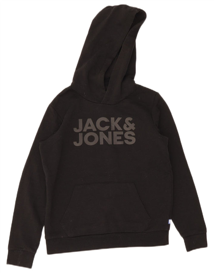 Jack & Jones Kapuzenpullover mit Grafik für Jungen, 15–16 Jahre, mittelschwarzes Polyester