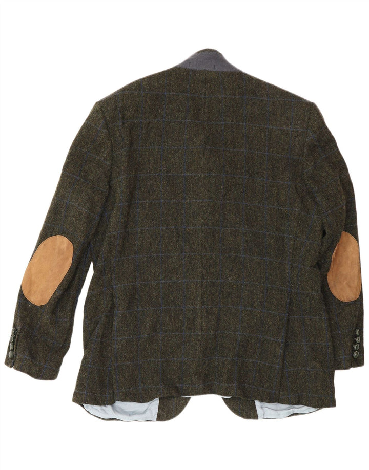 Barbour Herren-Blazer mit 2 Knöpfen, UK 42, große Khaki-Karo-Wolle