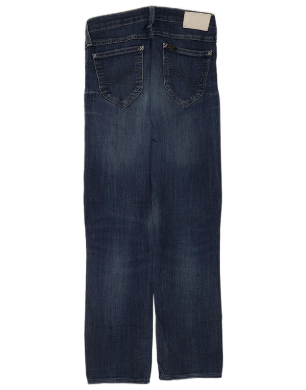 Lee Damen Jade Distressed Straight Jeans W29 L28 Blaue Baumwolle