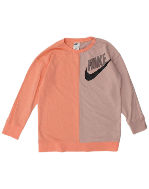 Nike Mädchen-Sweatshirt mit Grafik, 10–11 Jahre, Mittelrosa, Farbblock