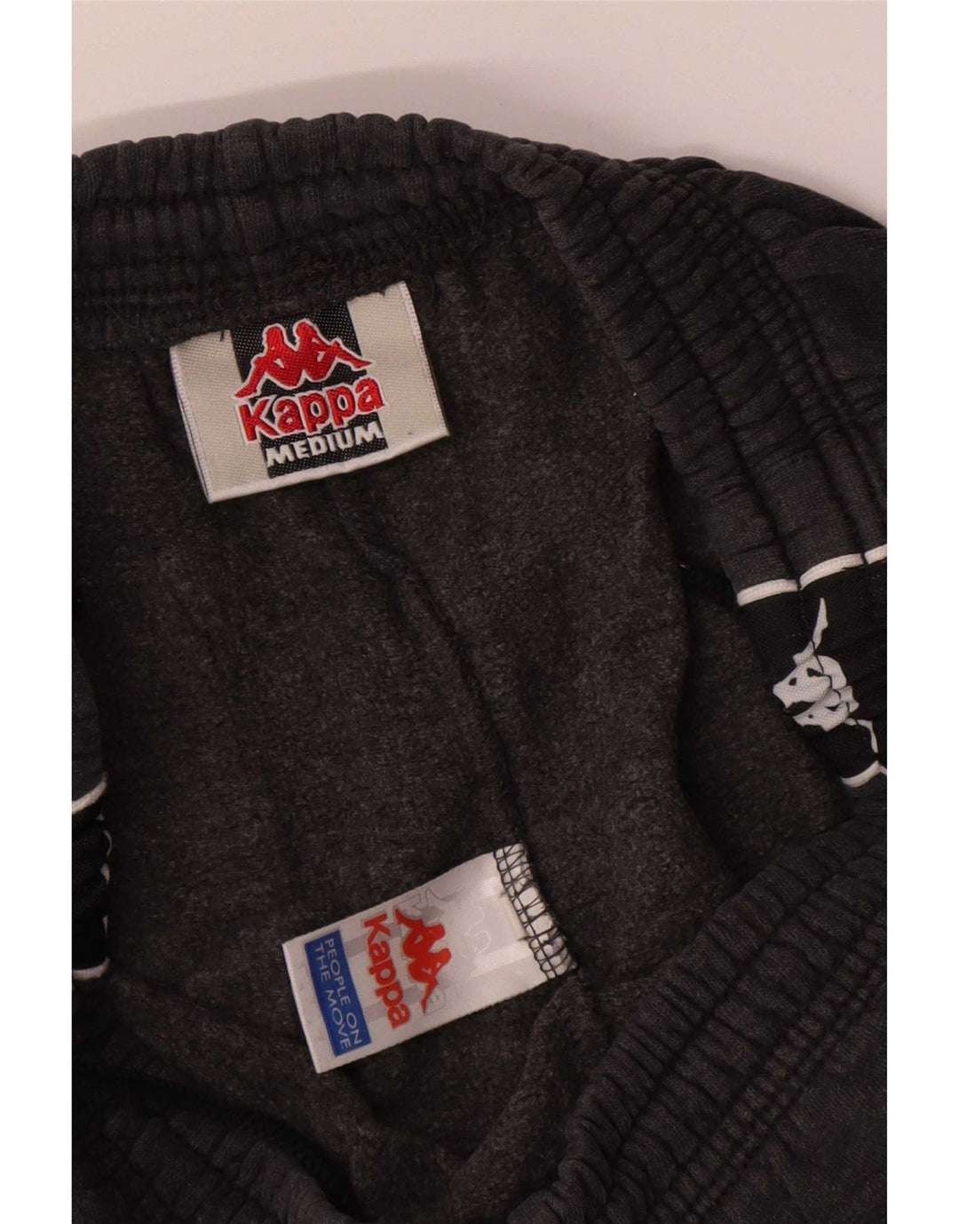 Kappa Herren-Trainingshose mit Grafik, mittelgraue Colourblock-Baumwolle