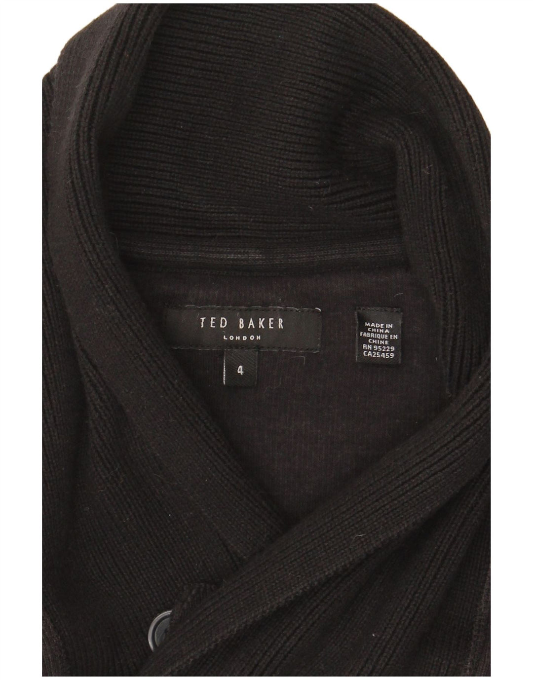 Ted Baker Herren-Pullover mit Schalkragen, Größe 4, groß, Schwarz