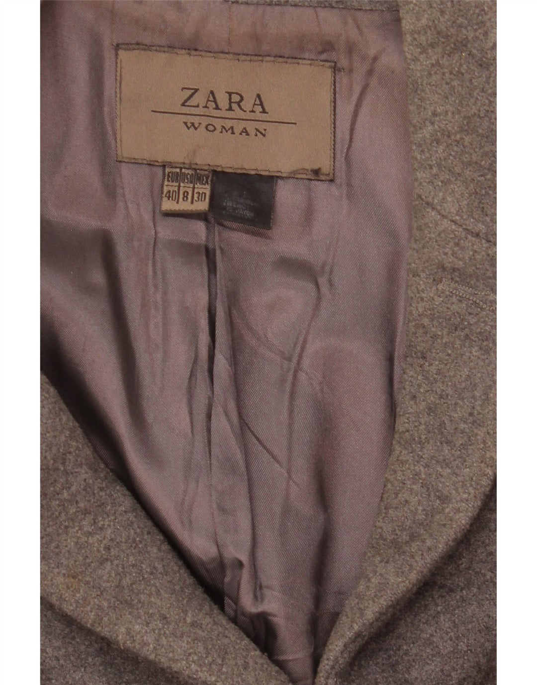 Zara Damen Mantel EU 40 Mittelgrau