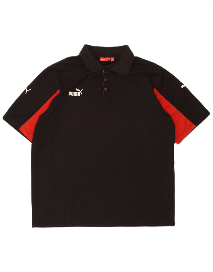 Puma Herren-Poloshirt mit normaler Passform, Größe L, Schwarz, Sport