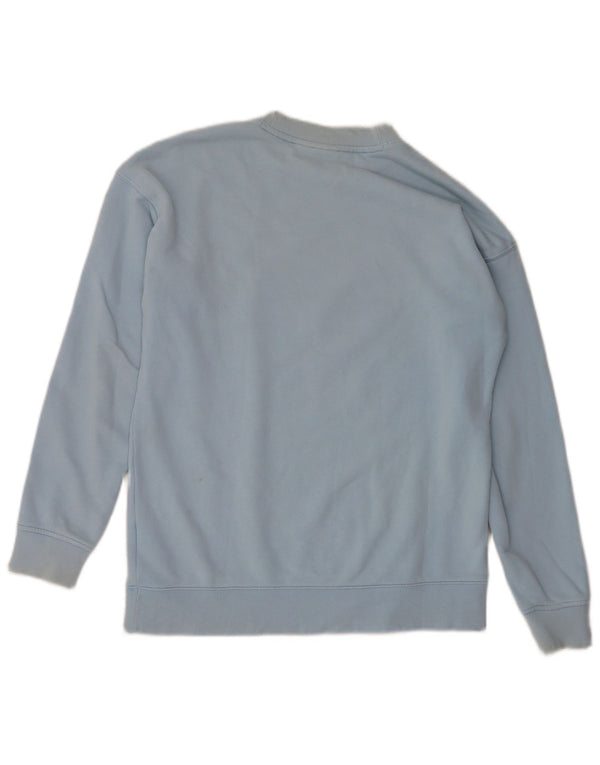 Adidas Damen Graphic Oversized Sweatshirt Pullover UK 8 Small Blaue Baumwolle