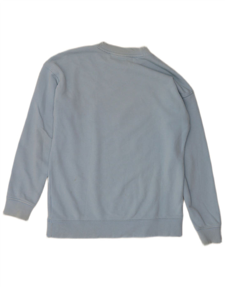 Adidas Damen Graphic Oversized Sweatshirt Pullover UK 8 Small Blaue Baumwolle