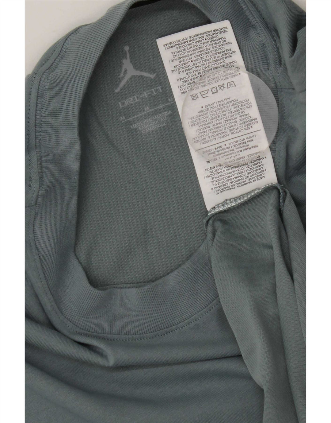 Jordan Herren Dri Fit T-Shirt-Oberteil aus mittelgrauer Baumwolle