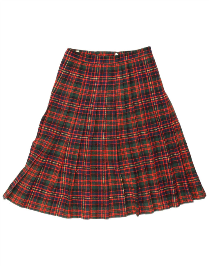 Vintage Damen Messerfaltenrock W28 Medium Mehrfarbig kariert