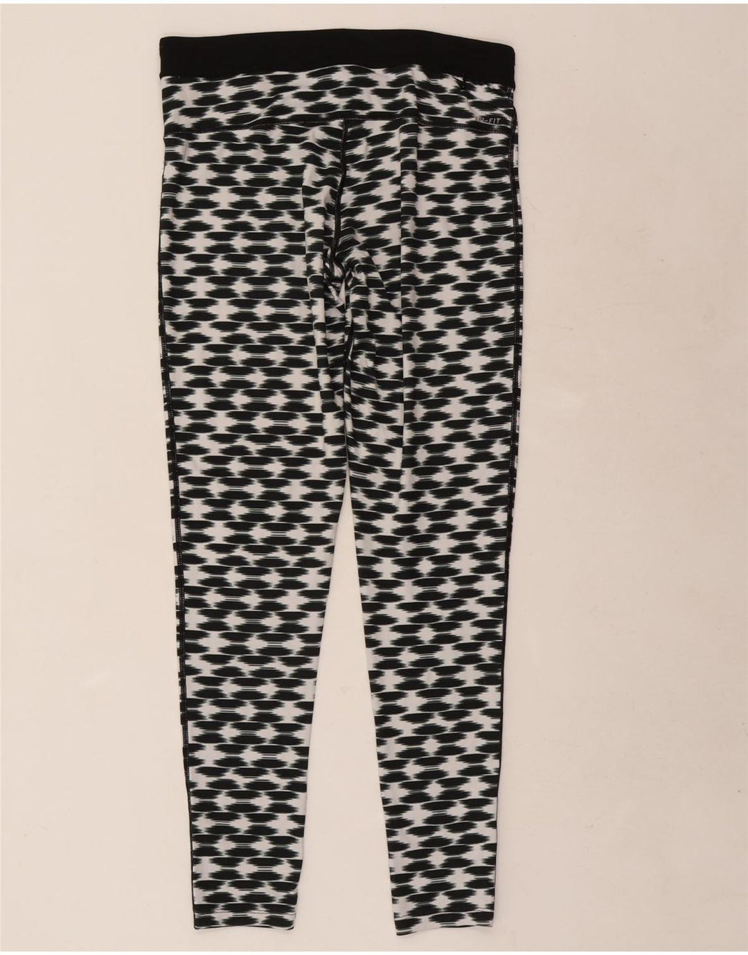 Nike Damen Dri Fit Leggings, groß, schwarzes geometrisches Polyester