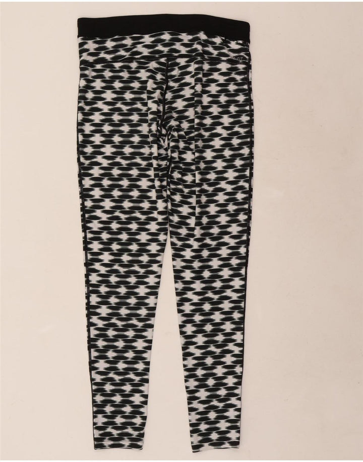 Nike Damen Dri Fit Leggings, groß, schwarzes geometrisches Polyester