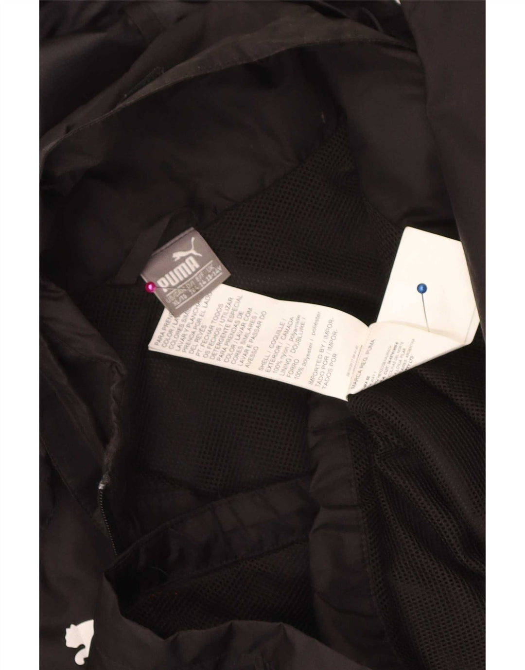 Puma Jungen Regenjacke mit Kapuze, 13–14 Jahre, schwarzes Polyester