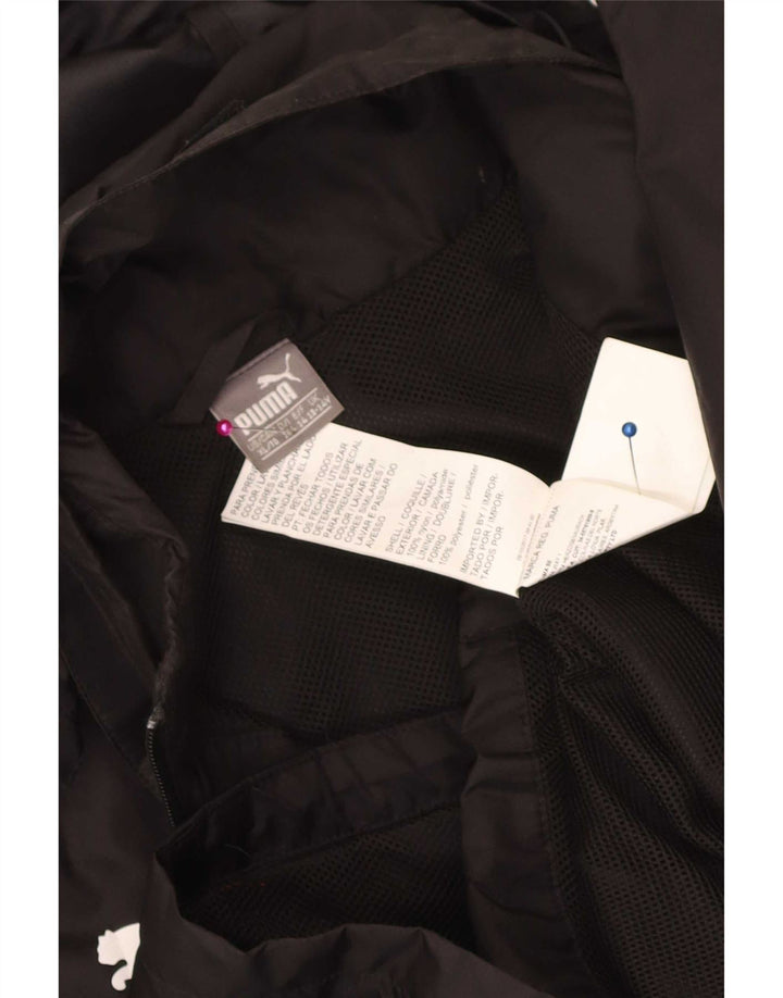 Puma Jungen Regenjacke mit Kapuze, 13–14 Jahre, schwarzes Polyester
