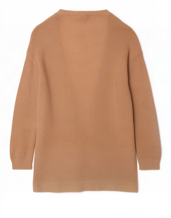 Gap Damen-Strickjacke mit langen Ärmeln und 3/4-Ärmeln, Gr. 10, Größe S, Beige meliert