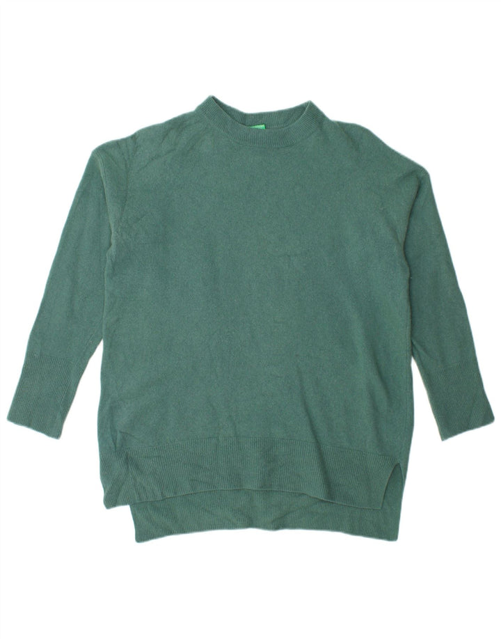 Benetton Damen-Pullover, übergroß, Rundhalsausschnitt, Gr. 10, Größe S, Grün