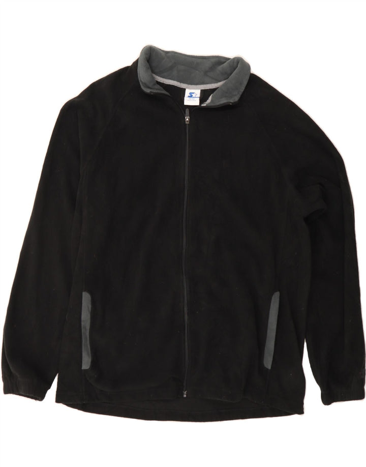 STARTER Mens Fleece Jacket UK 40 Large Black Polyester Vintage Starter and Second-Hand Starter from Messina Hembry 