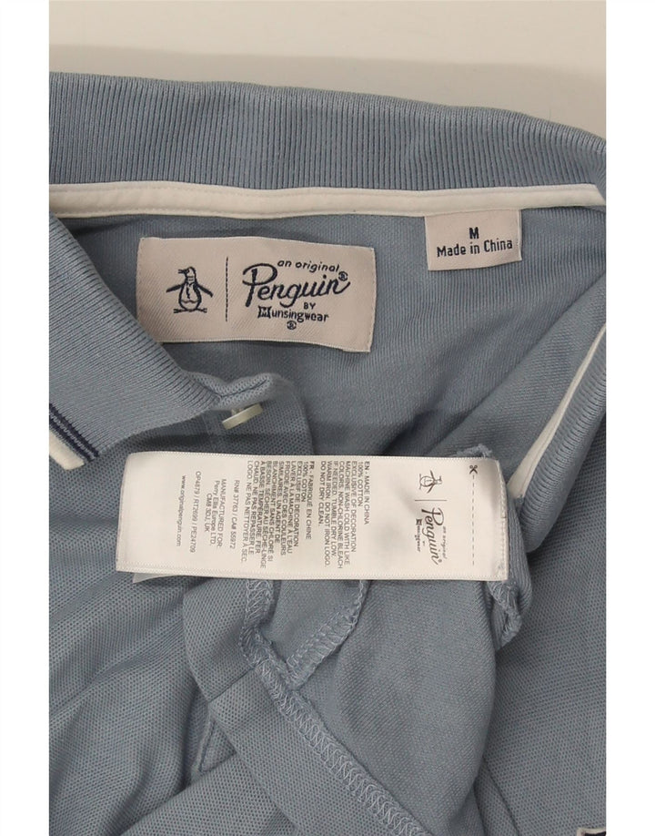 PENGUIN Herren-Poloshirt aus mittelblauer Baumwolle