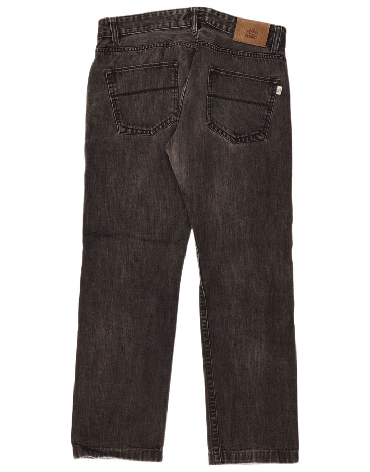 CERRUTI 1881 Herren Straight Jeans W36 L30 Schwarze Baumwolle