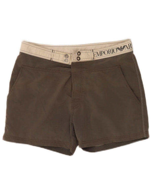 Emporio Armani Herren Graphic Badeshorts IT 48 Mittelgraues Polyamid