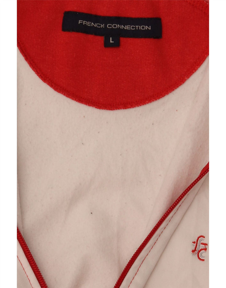 French Connection Damen-Trainingsanzug-Top-Jacke, UK 16, Größe L, Rot, Farbblock
