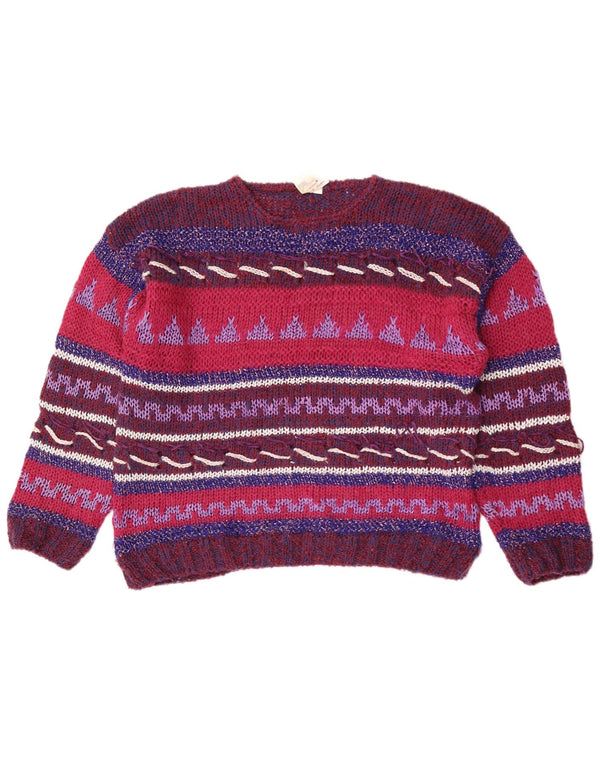 Vintage Damen Pullover mit Rundhalsausschnitt IT 44/46 Medium Mehrfarbig