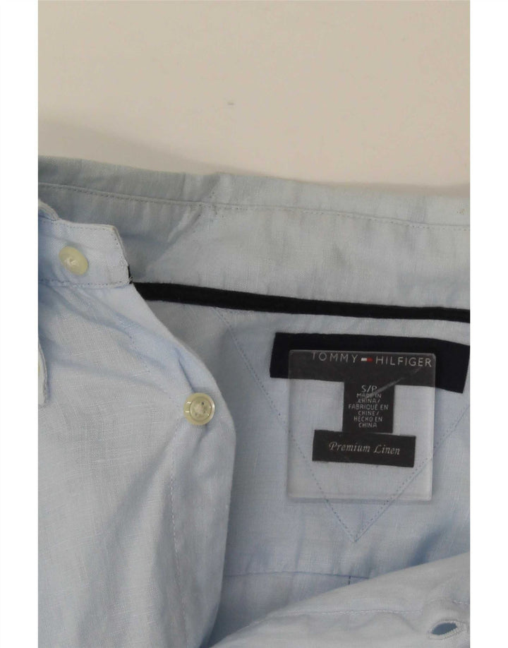 Tommy Hilfiger Herrenhemd Small Blau Leinen