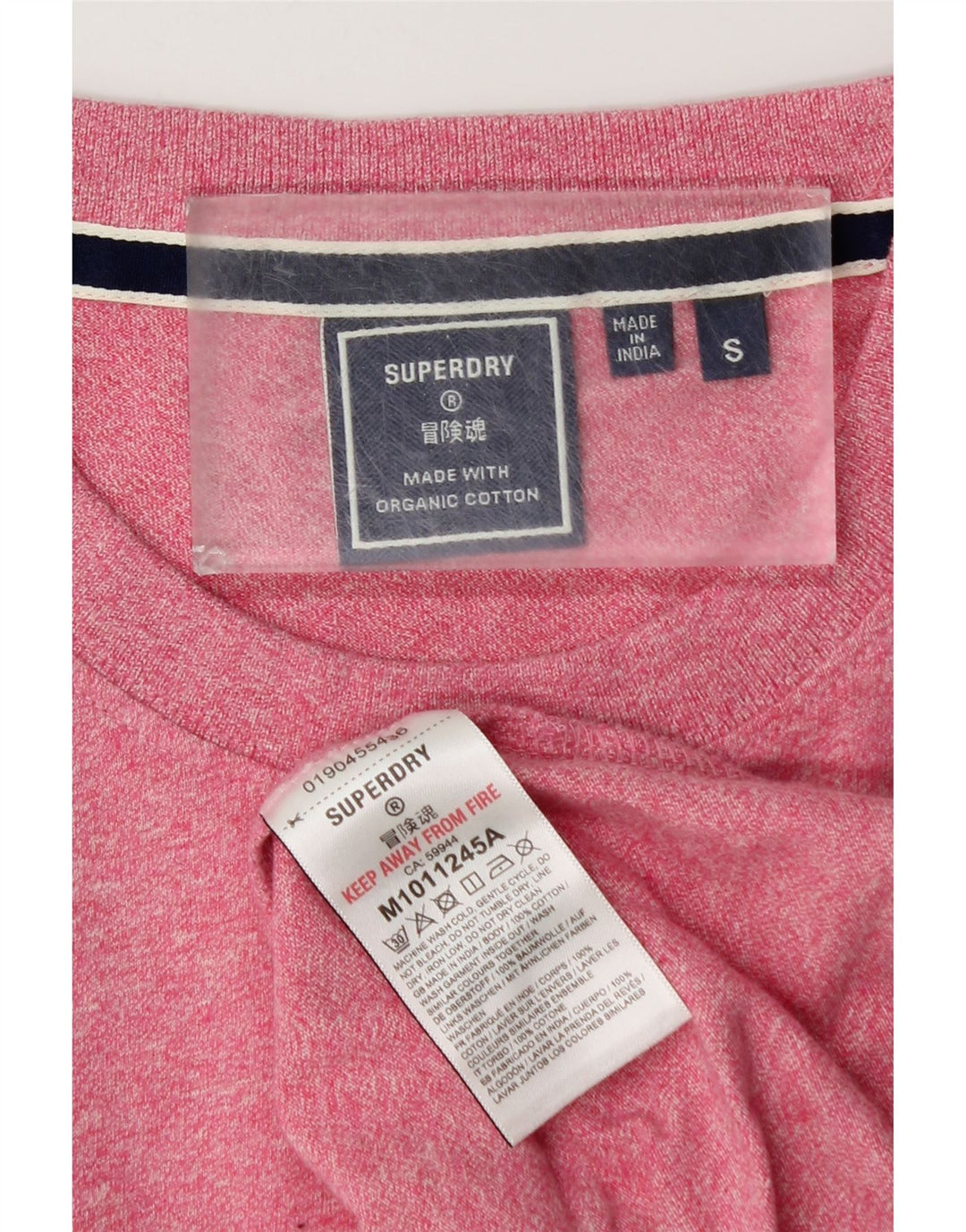 SUPERDRY Herren T-Shirt Top Small Rosa Baumwolle