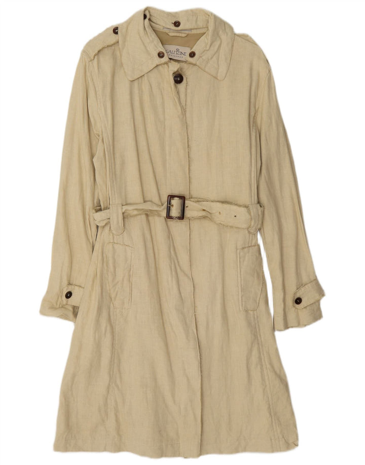 Vintage Damen Trenchcoat IT 46 Large Beige Lyocell