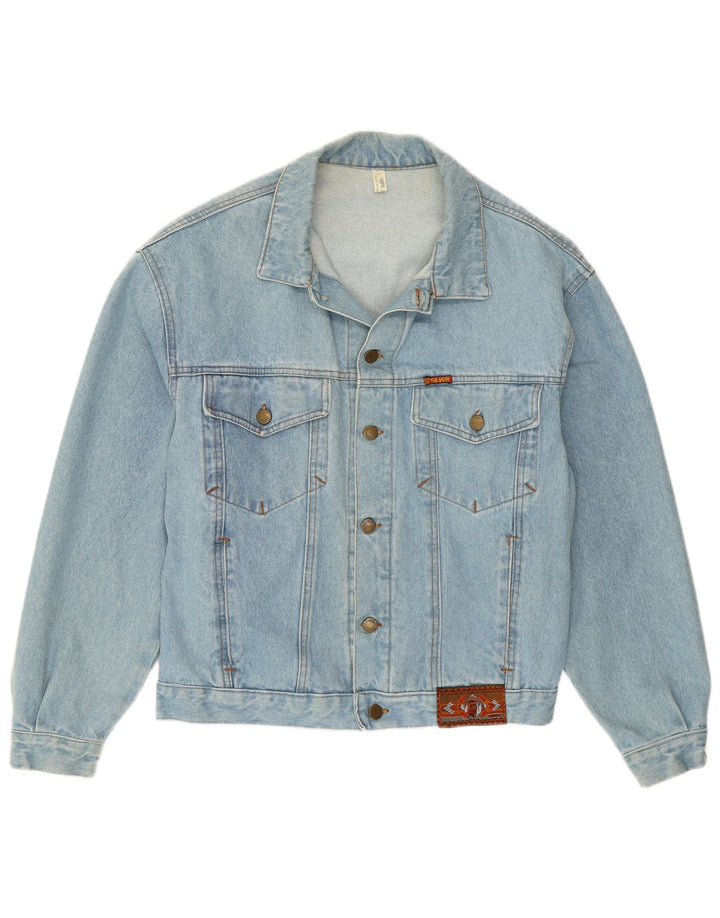 VINTAGE Herren Jeansjacke UK 38 Mittelblaue Baumwolle
