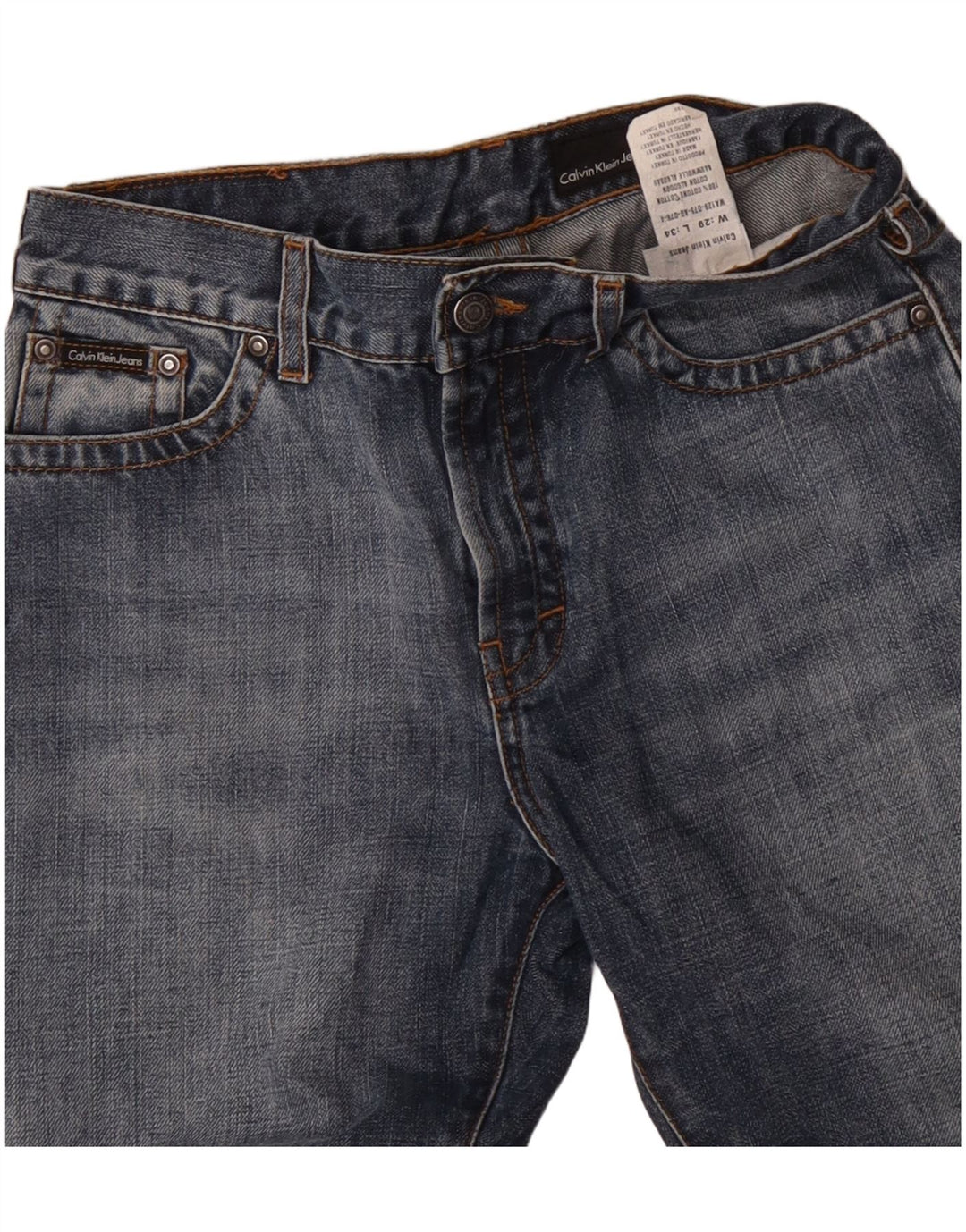 CALVIN KLEIN Herren Bootcut Jeans W29 L27 Blaue Baumwolle
