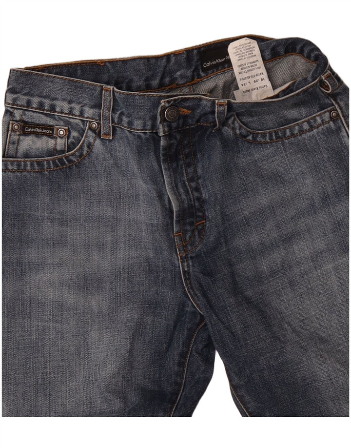 CALVIN KLEIN Herren Bootcut Jeans W29 L27 Blaue Baumwolle
