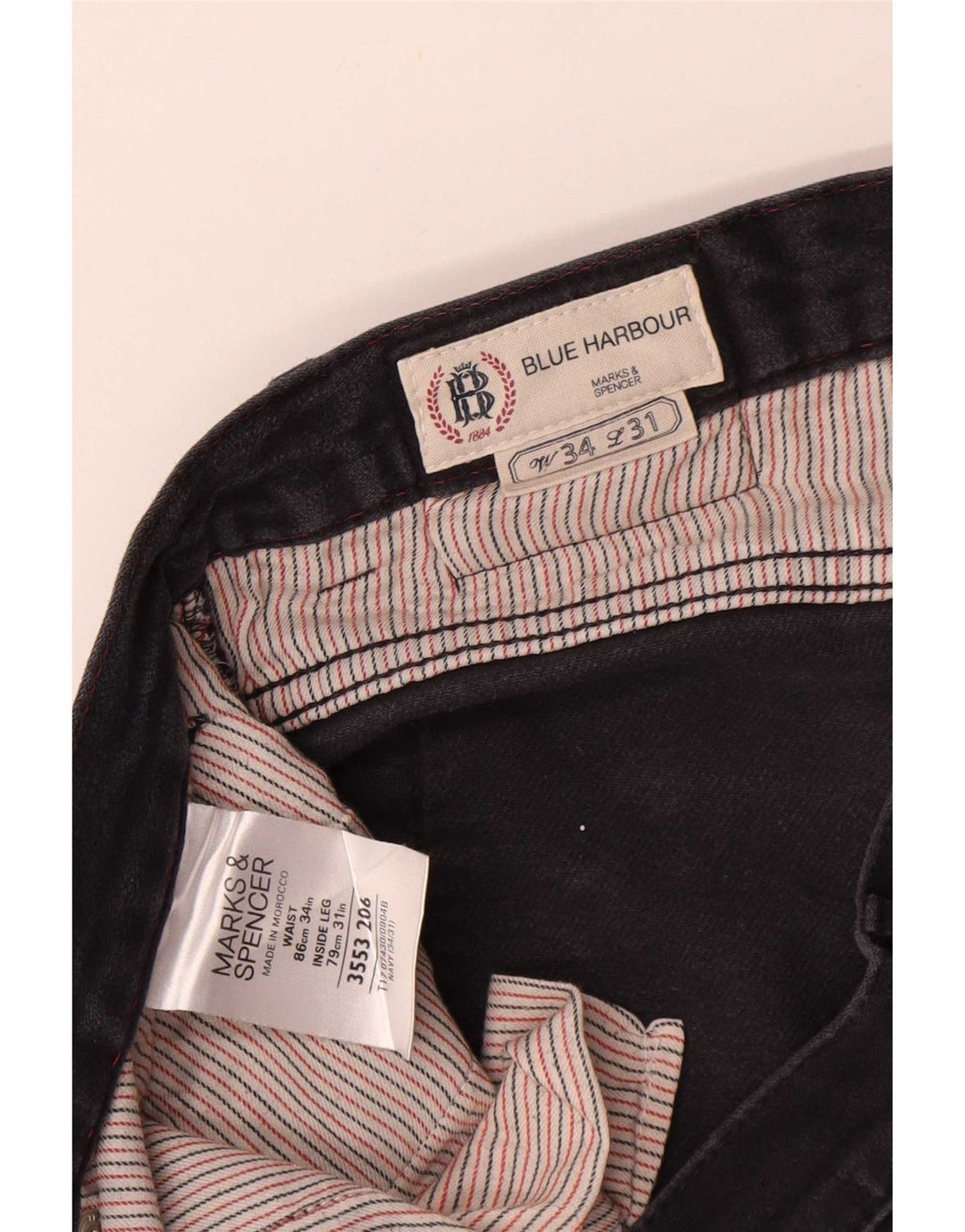 Marks & Spencer Herren Blue Harbour Chinoshorts W34 Large Navy Cotton