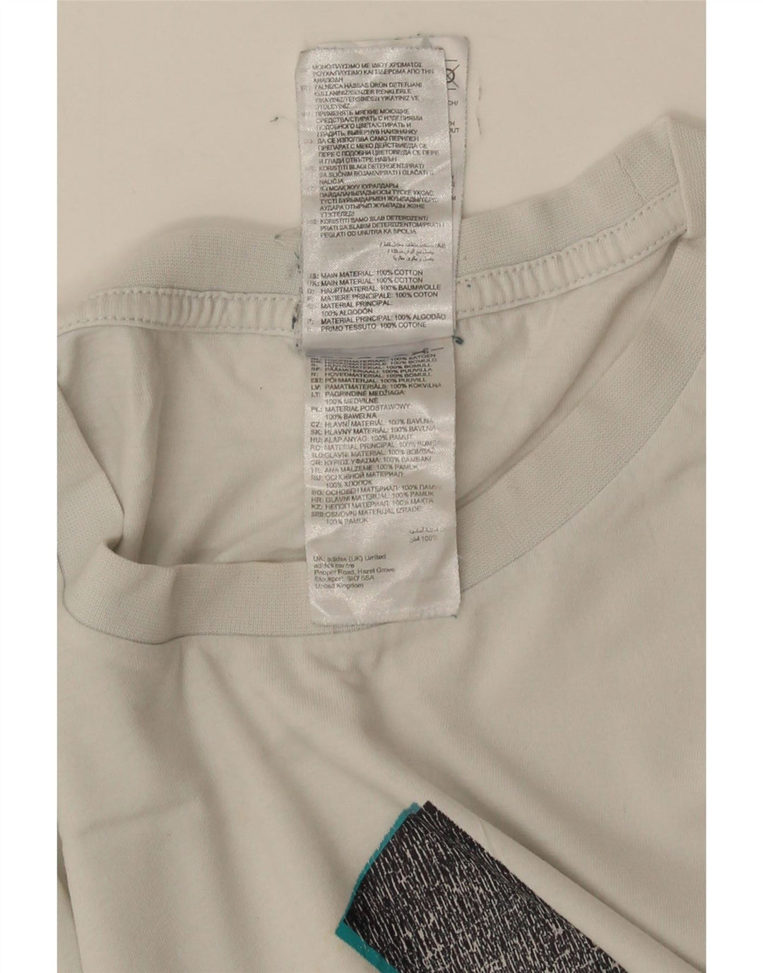 ADIDAS Herren Grafik T-Shirt Top Große weiße Baumwolle