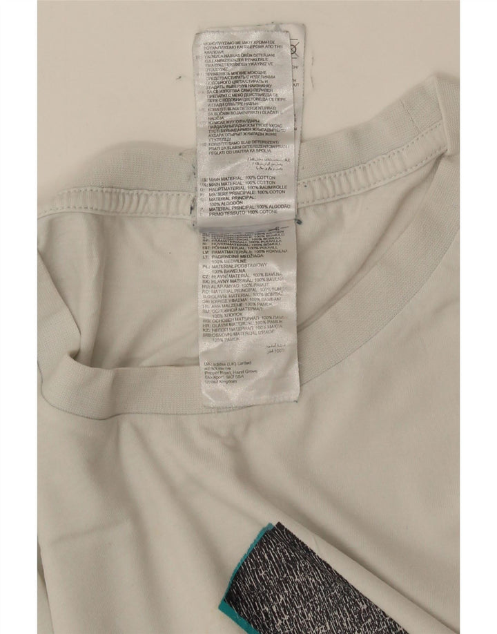 ADIDAS Herren Grafik T-Shirt Top Große weiße Baumwolle